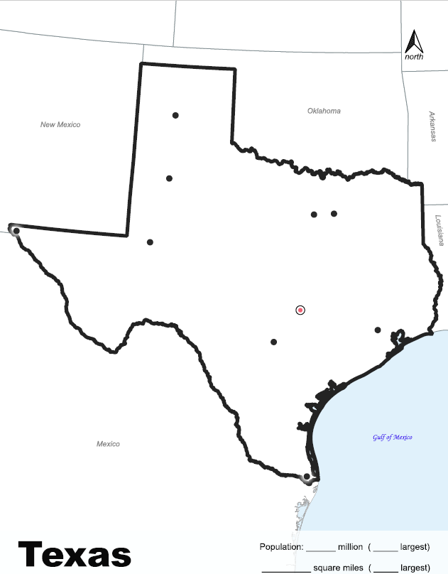 Texas cities (no labels)
